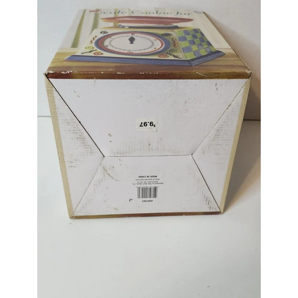 Vintage Bico produce scale cookie, candy, treat jar made in China 9.5